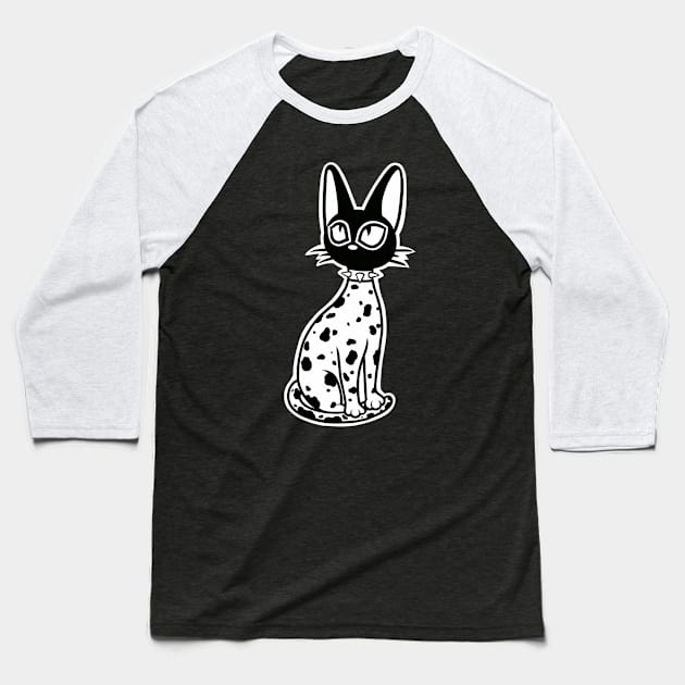 Crazy cat Baseball T-Shirt by Evgenia